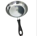20cm Induction-Ready Stainless Steel Flat Bottom Frying Pan with Heat-Resistant Handle.