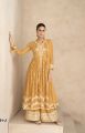 Lakhnavi Chickenkari Kurti Plazo Sets For Women In Yellow. 