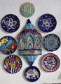 wall hanging plates blue pottery. 