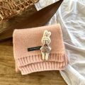 Children Winter Warm Knit Cozy Neckwear Kids Accessory 2025  Child Neck Warmer Kids Girls Light Pink Cartoon Scarf. 