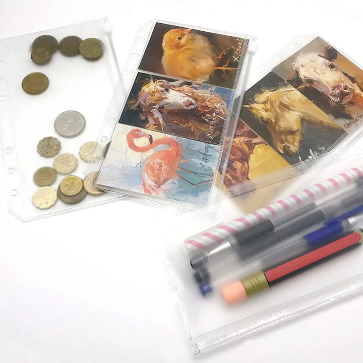 8Pcs A5 A6 A7 Zipper Folders Pouches Money Organizer Budget PVC Binder ...