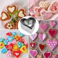 Heavy Duty Stainless Steel Dough Cutter Heart with Heart inside Donut Cutter, Cookie Cutter Heart Shape Baking Donut Cutter with Handle, Stainless Steel, 5-Inches x 5-Inches x 1.5-inches Dough Cutter Donut Cutter Cookie Cutter. 