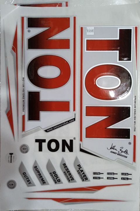NEW 3D TON RED Edition Branded Cricket Bat Sticker TON Embossed Cricket ...