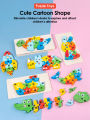 3D Wooden Puzzles Educational Cartoon Animals Early Learning Cognition Intelligence Puzzle Game For Children Toys.