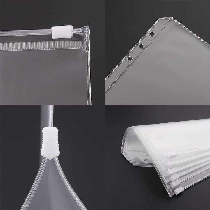 8pcs%206-Ring%20PVC%20Binder%20Pockets%20A7%20A6%20A5%20Budget%20%20Envelopes%20Zipper%20Folders%20Loose%20Leaf%20Bags%20Document%20Pouch%20Filing%20Bags%20-%20Image%206