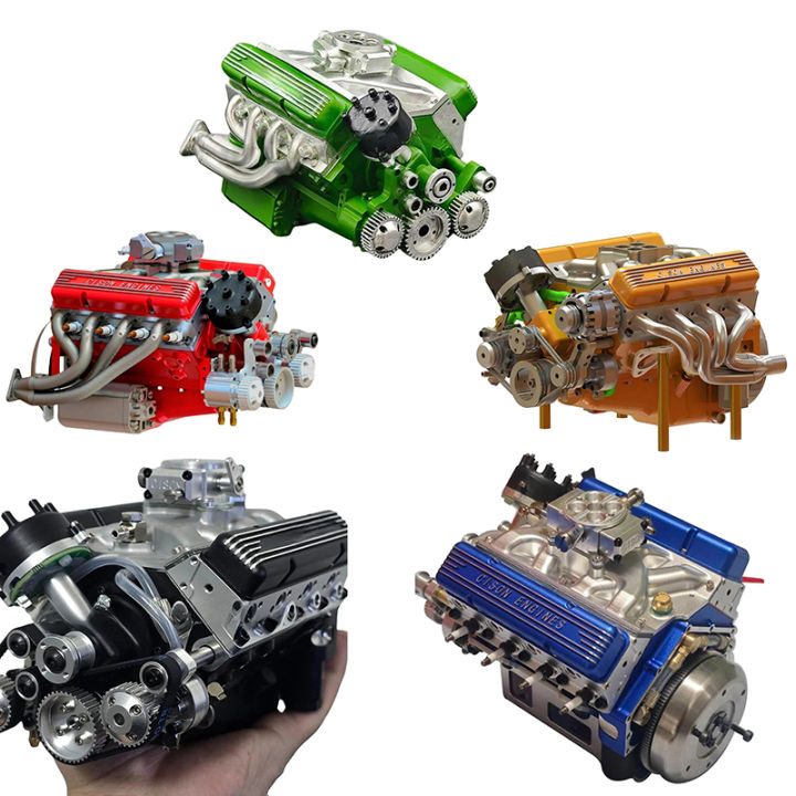 V8 Engine Kit Gas Small-Block Engine Model Kits Mini Build Your Own Stem Cison Running Engine Kits That Runs