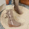 New Wedge Heel Increased Warm and Comfortable Casual Women's Shoes Winter Cross Strap Fashion Boots Botas Mujer Chaussure Femme. 