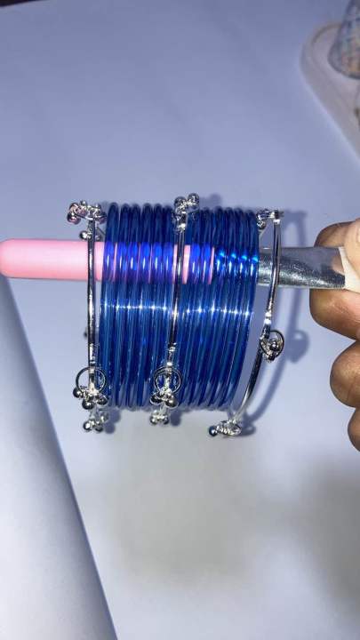 Kashmiri bangles with jelly bangles