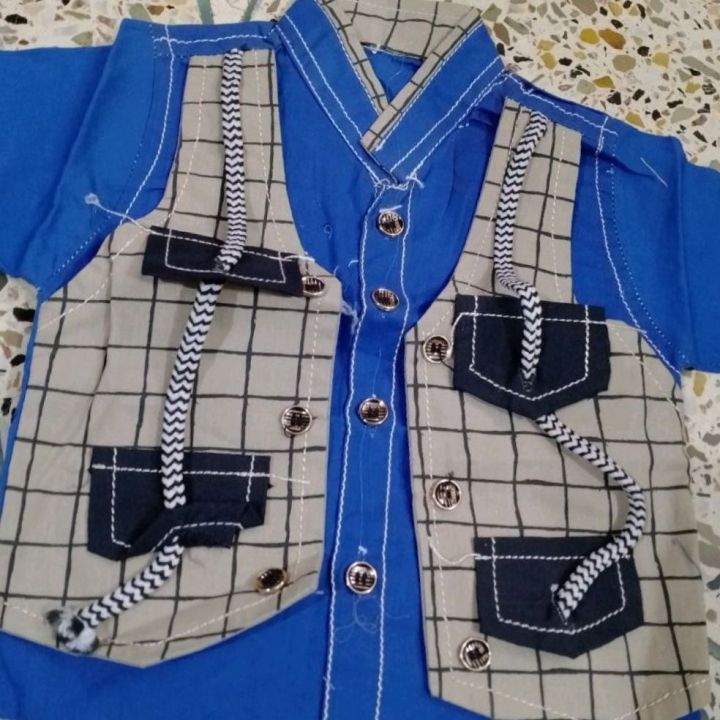 check design joint shirt and check necker for little boy
