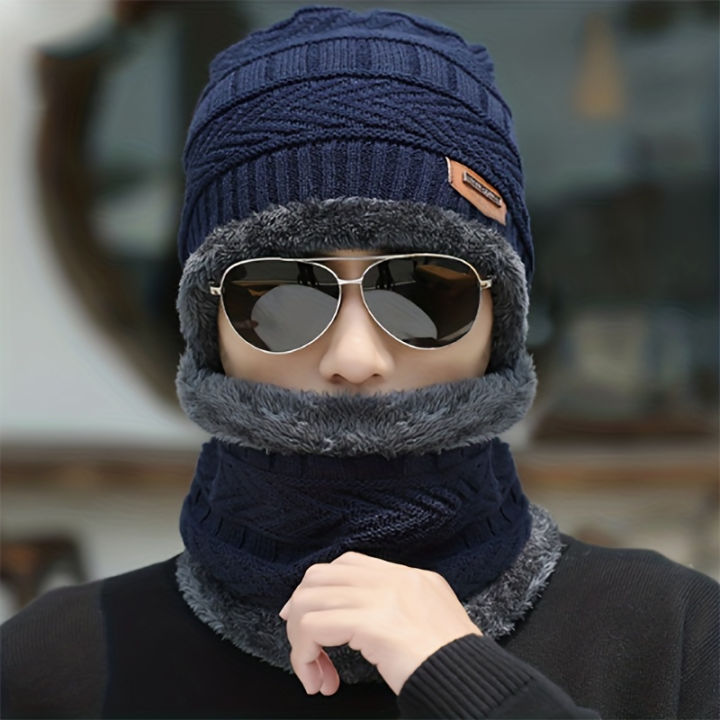 2pcs%20Thick%20Fabric%20Winter%20Hat%20and%20Scarf%20Windproof%20Warm%20and%20Stylish%20for%20Outdoor%20Activities,%20Perfect%20Gift%20Idea%20-%20Image%204
