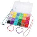 24Colors Glass Seed Bead Box Set Round Beads For DIY Bracelet Necklace Jewelry Making Accessories Random Colors Beads Size 6.0MM. 