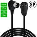 90 Degree Angle Large 8 Pin Din Male To Male Female Speaker Audio Cable Wire For Bang Olufsen B&O PowerLink BeoLab Power MK2. 