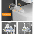3-Tier Multifunctional Wall Hanging Storage Rack - Kitchen & Bathroom Organizer. 