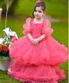 Fancy fairy frock for girls heavy frils net pink frock size and color costomiz birthday frocks party wear. 