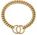 Gold Dog Chain, Stainless Steel Dog Collar Choker, Luxury Designer, Walking and Traning Metal Necklace for Small and Medium  large Dogs. 