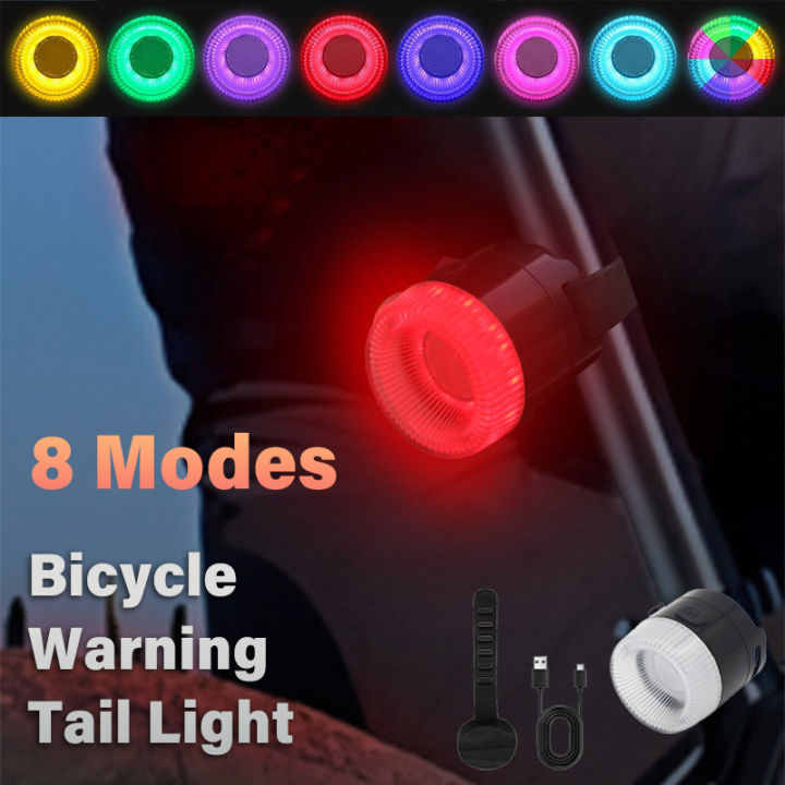 Bicycle Warning Taillight 8 Light Modes Type-c Charging Road Bike Taillight High Brightness Bike LED Lamp Bicycle Rear Lights