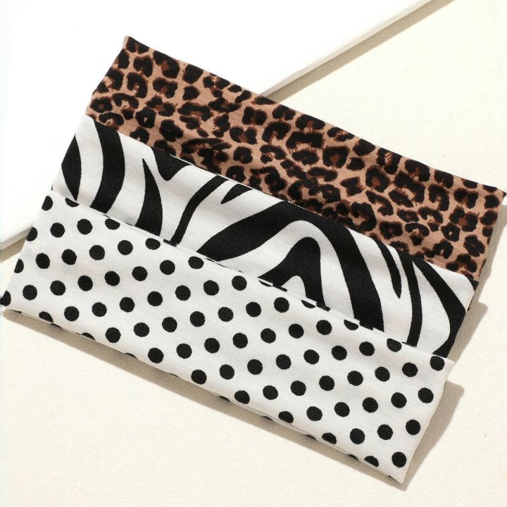 3PCS%20Retro-Style%20Animal%20Print%20&%20Polka%20Dot%20Women's%20Fashion%20Sports%20Hair%20Bands,%20Suitable%20for%20Daily%20Life,%20Street%20Dance%20&%20Outing%20Scen%20-%20Image%202