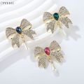 〔YY110〕Vintage Light Luxury Rhinestone Bow Brooches Women Clothing Coat Jewelry Accessries Gifts. 