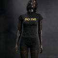  Street Contrasting Short Sleeve Zipper Top European American Spicy Girl Women's Tight Fitting Sports Shaping Shorts Set. 