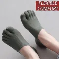 New Man Slipper Toe Socks Mesh Hollow No Show Ankle Short Socks Sports Sweat-Absorbing Cotton Breathable Five Finger Boat Sock. 