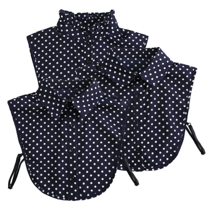 Cotton%20Front%20Tie%20for%20Women%20Polka%20Dots%20Fake%20Collar%20Lapel%20Detachable%20Collar%20Shirt%20Stand%20Detachable%20Female%20False%20Collar%20Decor%20-%20Image%205