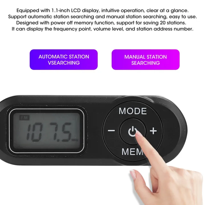 DSP%20Mini%20Portable%201.1inch%20LCD%20Digital%20FM%20Radio%20Music%20Player%20Black%20with%20Earphone%20-%20Image%202