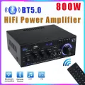 AK35/AK45 800W Home Power Amplifier 2 Channel Bluetooth 5.0 Mini Hifi Digital Stereo Sound Amplifier Support FM USB SD Mic input. 