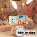 USB LED Desk Lamp Rabbit Light Cute Cartoon Lamp USB Rechargeable LED Reading Light Eye Protection Colorful Night Light New. 