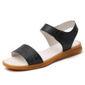 New summer casual and fashionable women's sandals, 100% genuine leather outdoor flat sandals, lightweight women's shoes. 