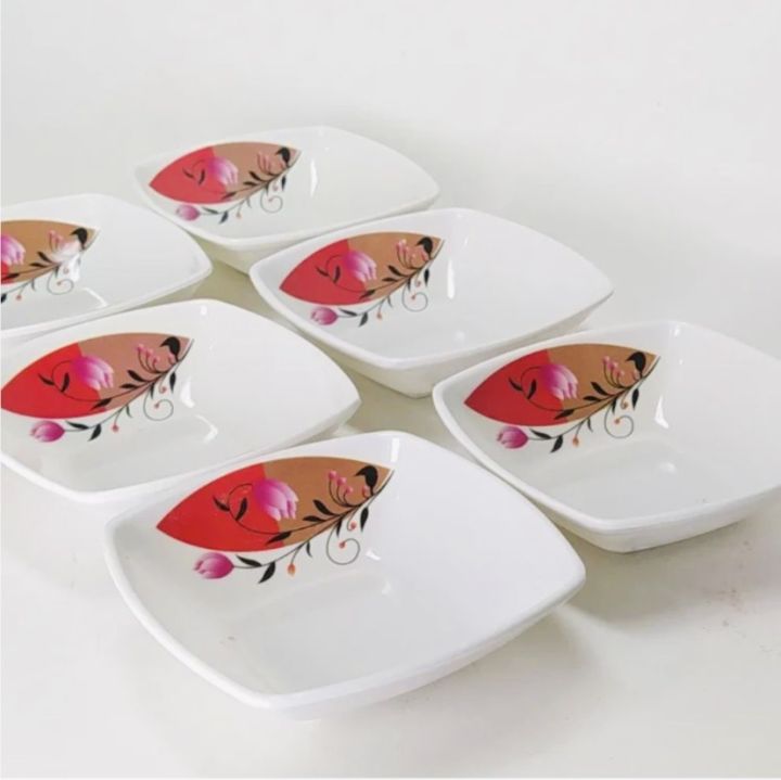 Melamine Bowl / bati Square Shape (06 pieces) Set.