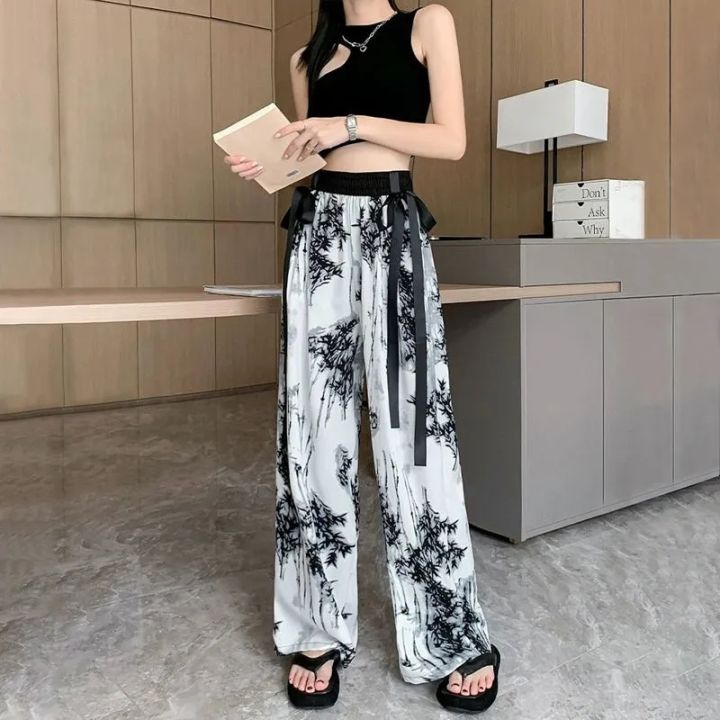 Women's%20Thin%20Casual%20Ice%20Silk%20Chiffon%20Wide%20Leg%20Pants%202025%20Summer%20New%20Style%20Strap%20Drop%20Straight%20Tube%20Floor%20Trousers%20Korean%20Women%20-%20Image%206