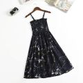 Summer Chiffon Camisole Sleeveless Dress Women Mini Dresses Fashion Elastic Waist Casual Spaghetti Strap Dresses Vestidos Girls.