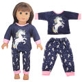 Doll Clothes Cute Unicorn Doll Pajamas For American 18 inch Girl Doll Animal Clothes Suit For 43 cm Baby New Born,Russia Doll. 