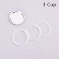 1 Set, 3pcs Silicone Gaskets and 1pc Aluminum Filter Moka Pot Coffee Bottle Replacement Compatible with 3/6/9/12 Cup Moka Expres. 
