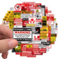 Warning Signs Stickers [75Pcs] Mini Bans Cautions Directions Stickers for Boys/Teens/Adults,Vinyl Stickers For Helmet. 