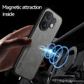 Luxury Leather Case for vivo V60 Magnetic Car Holder Phone Shell for V50 Lite V50 5G Fundas.