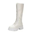 Women's Mid Calf Boots Padded Shoes Knee High Winter Sneakers Punk Style Casual White Black 2024 Lucury Platform Woman.