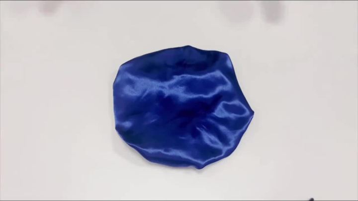 1pc Women's Solid Color Satin Wide-Brimmed Shower Cap, Suitable For Daily Use Silk Bonnet Satin Bonnet
