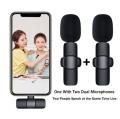 K9 Wireless Dual Microphone Professional Lapel Lavalier Microphone Remove Noise For Typ c.