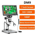 7 Inch 1080P LCD Digital Microscope 50X-1200X Soldering Electronics Microscopes With LED Lights Support PC Computer  tools. 