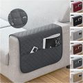 1PC Sofa Armrest Covers with Pockets Water Repellent Couch Arm Slipcover  Armchair Hanging Storage Bag for Remote Cellphone. 