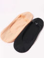 5 Pairs Socks Women's Summer Invisible Short Ankle Foot No-show Low Cut Silicone Non-slip Black Boat Socks.