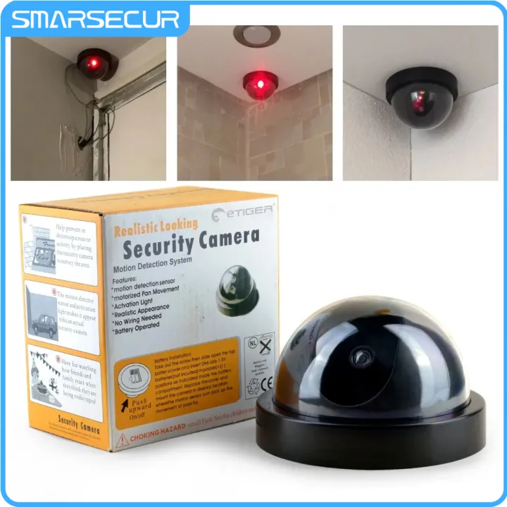 Black Wireless Security Fake Camera Simulated video Surveillance indoor ...