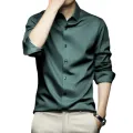 Men's White Shirt Long Sleeve Non iron Business Dress Slim Fit Korean Version Professional Work White Casual Men's Suit Shirt. 