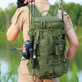 Multifunctional Fishing Backpack Tackle Bag with Rod Holders Fish Equipment Storage Molle Pack Camping Hiking Outdoor Sports Bag.