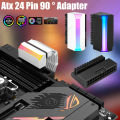 ATX 24 Pin 90 Degree Adapter 5V 3 Pin ARGB 90 Degree Right Angle Power Adapter Board for Desktop Motherboard PC Power Supply. 