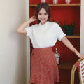 Cute lace up short skirt floral pattern Korean-style short skirt A-Line high waist skirt fashion 2022 cheap. 