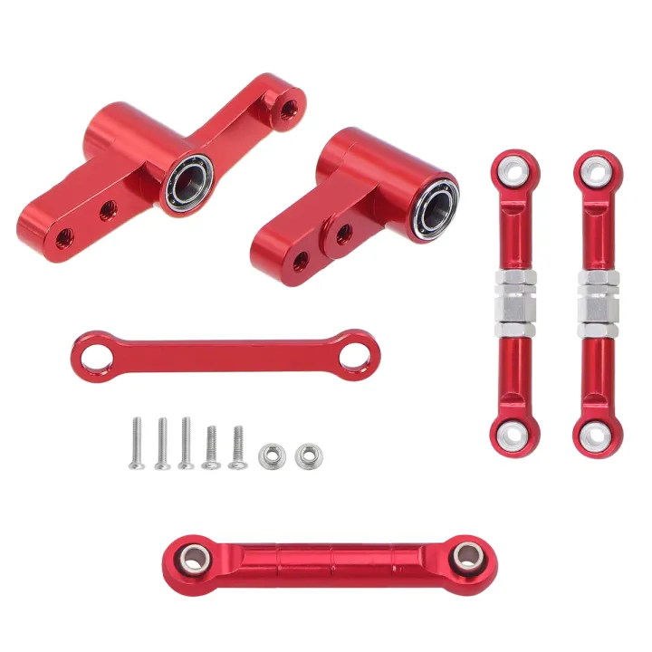 CNC%20Aluminum%20Steering%20Group%20Assembly%20With%20Bearings%20Link%20Tie%20Rod%20For%201/14%20MJX%2014209%2014210%20RC%20Car%20Metal%20Modification%20Upgrade%20Parts%20-%20Image%202