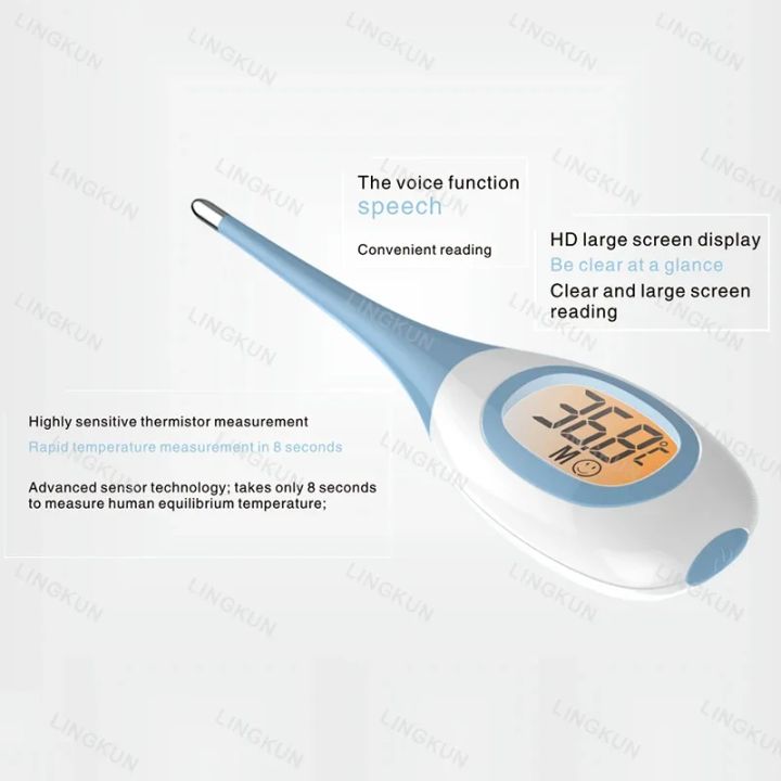 Silicone%20Fast%208S%20Thermometer%20for%20Fever%20Digital%20Infrared%20Basal%20Body%20Thermometer%20Oral%20Armpit%20Rectal%20Temperature%20LED%20Display%20-%20Image%202