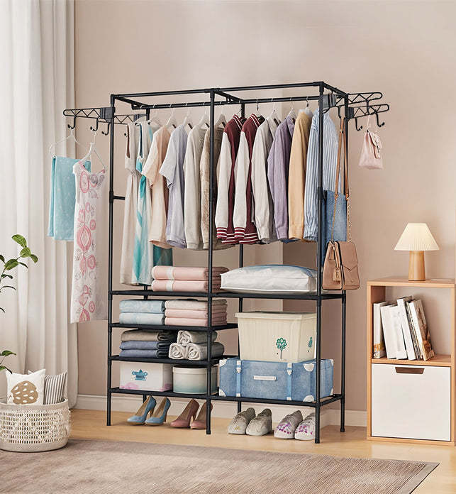 Hot New Rack HOTTEST SALE Premium High Density Metal Garment Rack with 4 Side Hooks ...